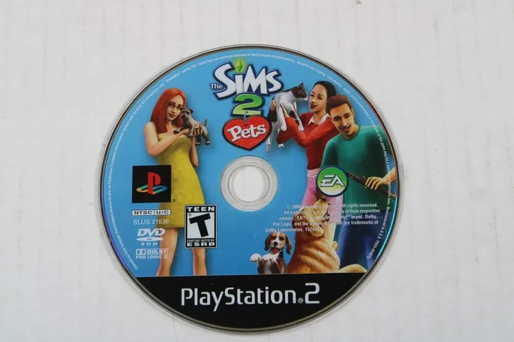 The Sims 2: Pets (Sony PlayStation 2, PS2 2006) Authentic, game disc only, works
